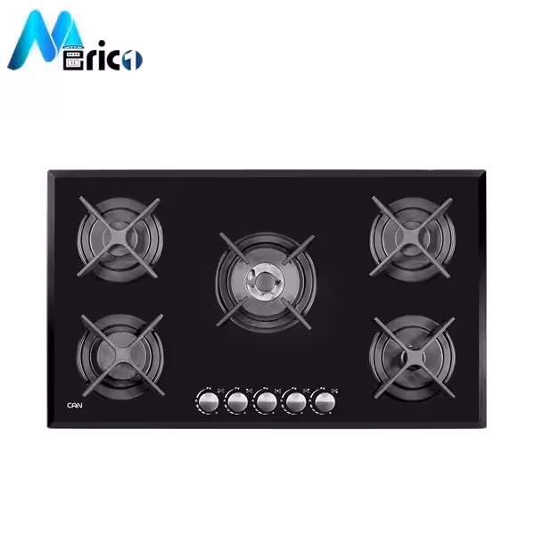 گاز رومیزی کن کد 521G پنج شعله شیشه مشکی