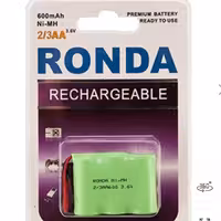 باتری تلفن قابل شارژ NiMH روندا با ظرفیت 600 میلی امپر ساعت

