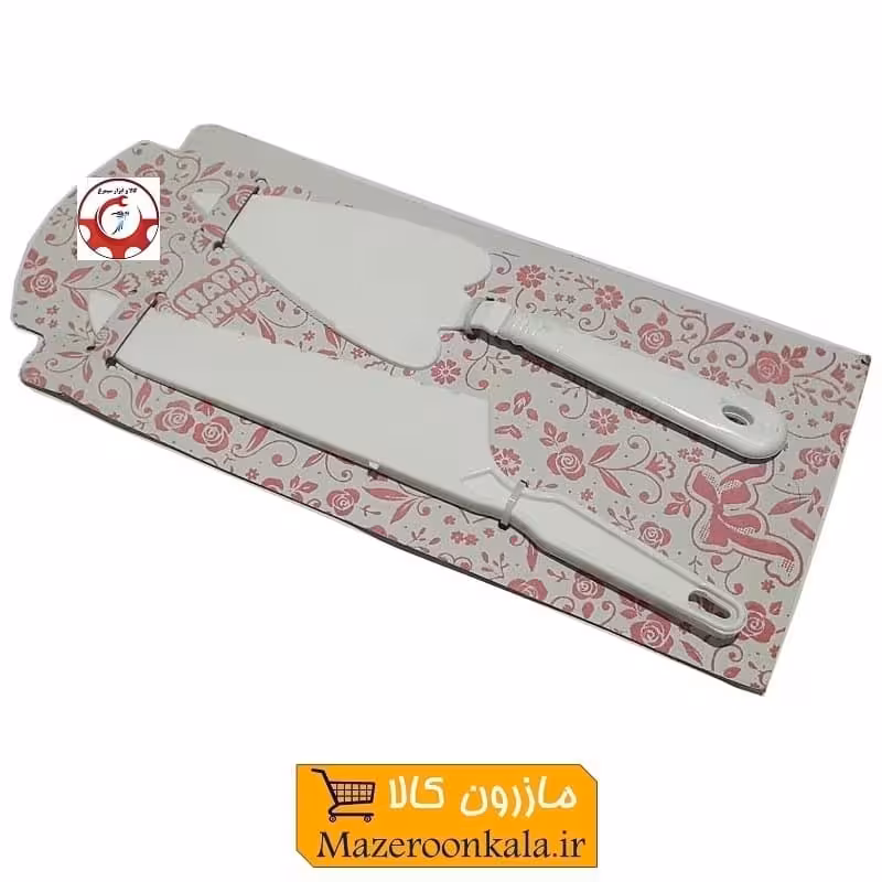 ست کارد و کفگیر برش و سرو کیک پلاستیکی با لبه شیار دار مناسب جشن تولد HCK-008