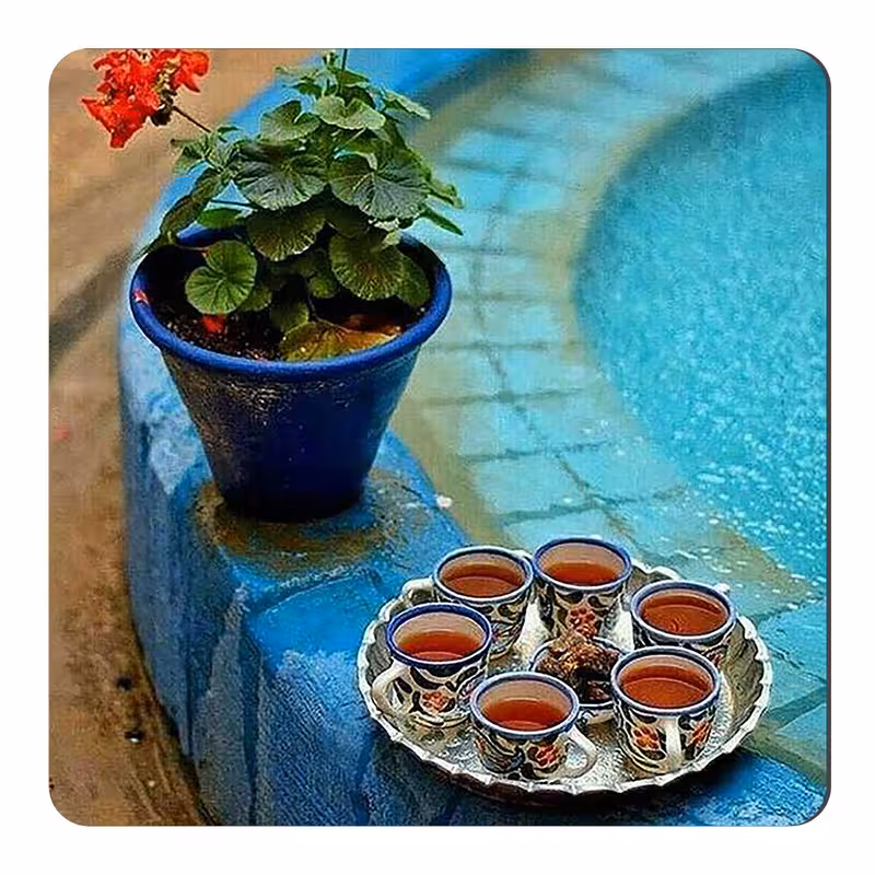 مگنت طرح گلدان شمعدانی و سینی چایی و حوض قدیمی کد wmg2702