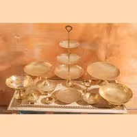 ست کامل 26 پارچه برنجی طرح انگور رنگ طلایی کد 355