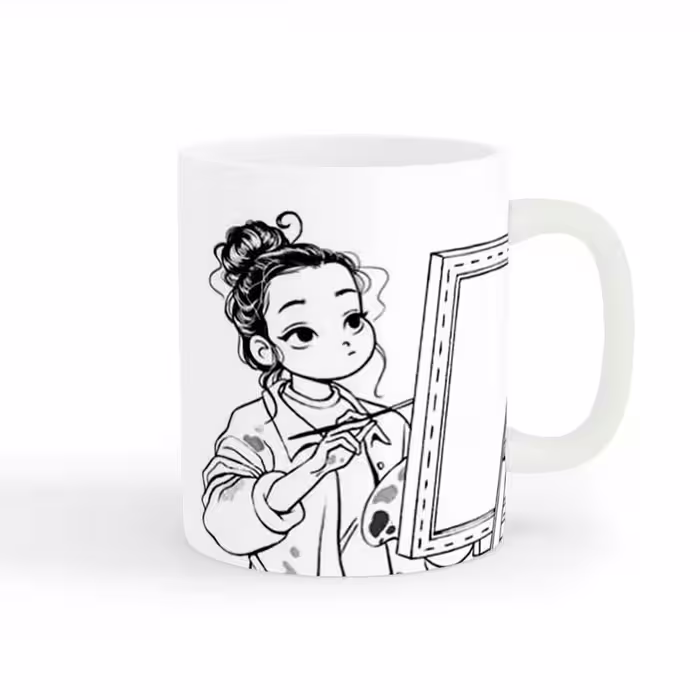 خرید ماگ-لیوان  دختر نقاش کد wall-7751