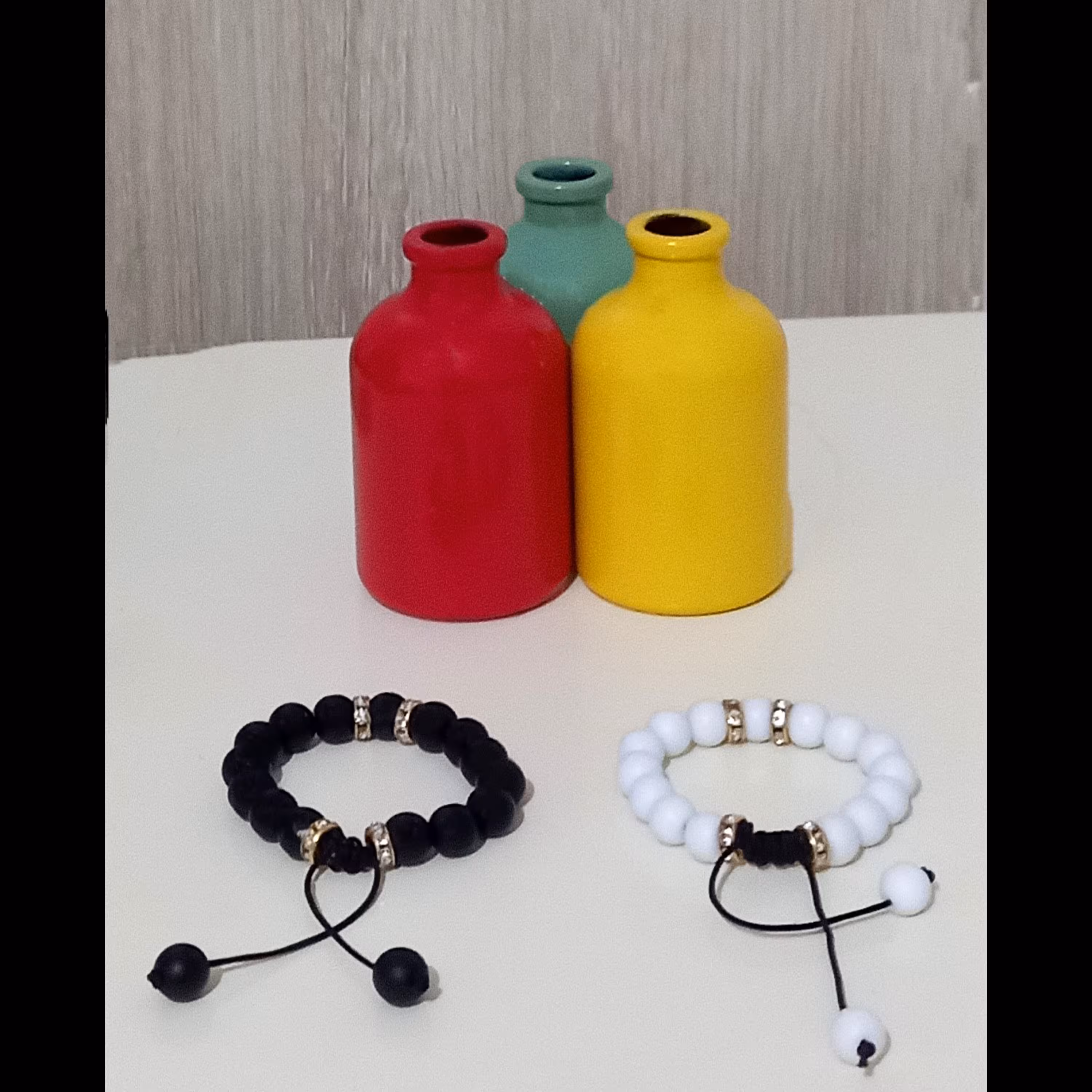 دستبند ست  مشکی سفید