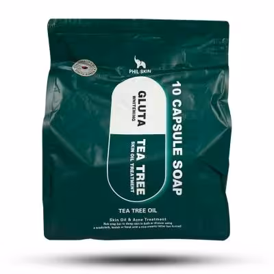 صابون کپسولی فیل اسکین مدل گلوتا روشن کننده با روغن درخت چای