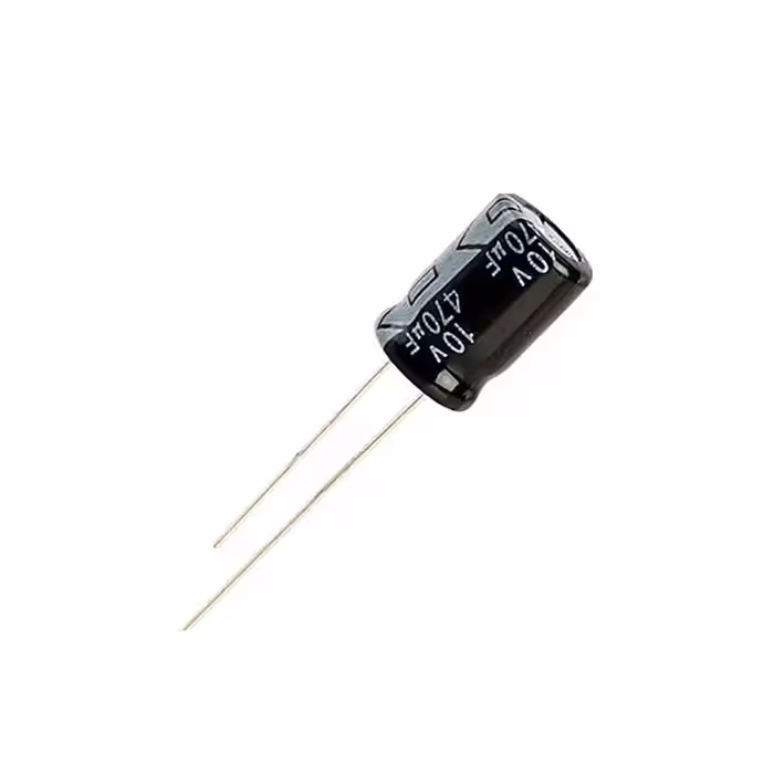 خازن الکترولیتیک 10V 470µF (پایه بلند) – بسته 100 عددی