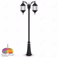 چراغ پارکی دو شعله مدل پاتریس شاخه کلاسیک2 پایه سرو شب تاب
