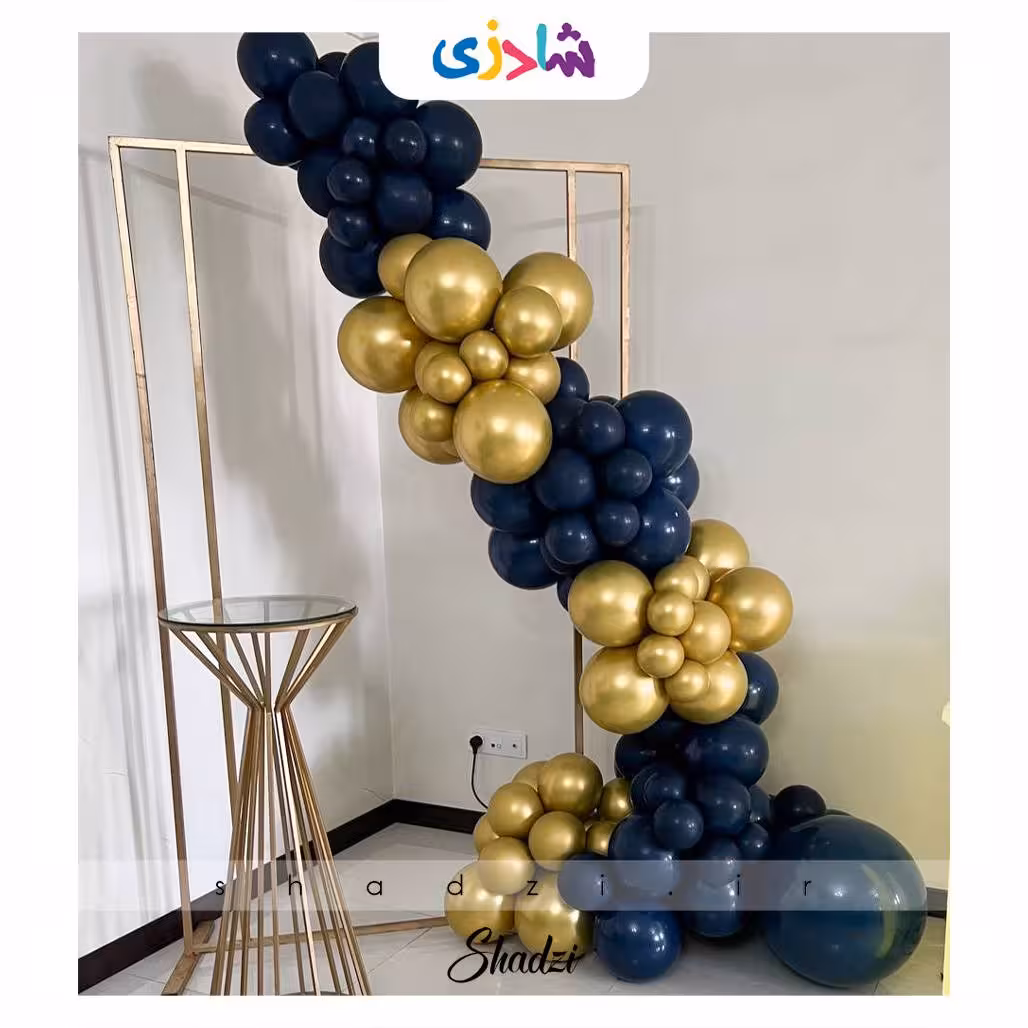 بادکنک آرایی سورمه ای طلایی