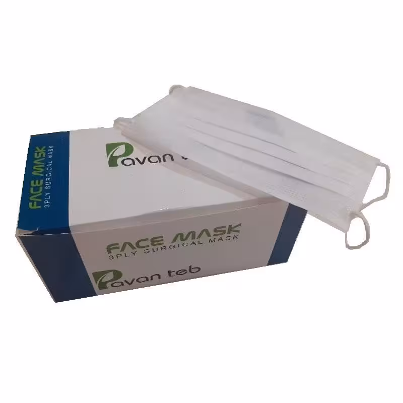 ماسک تنفسی سه لایه پاوان طب بسته 50تایی