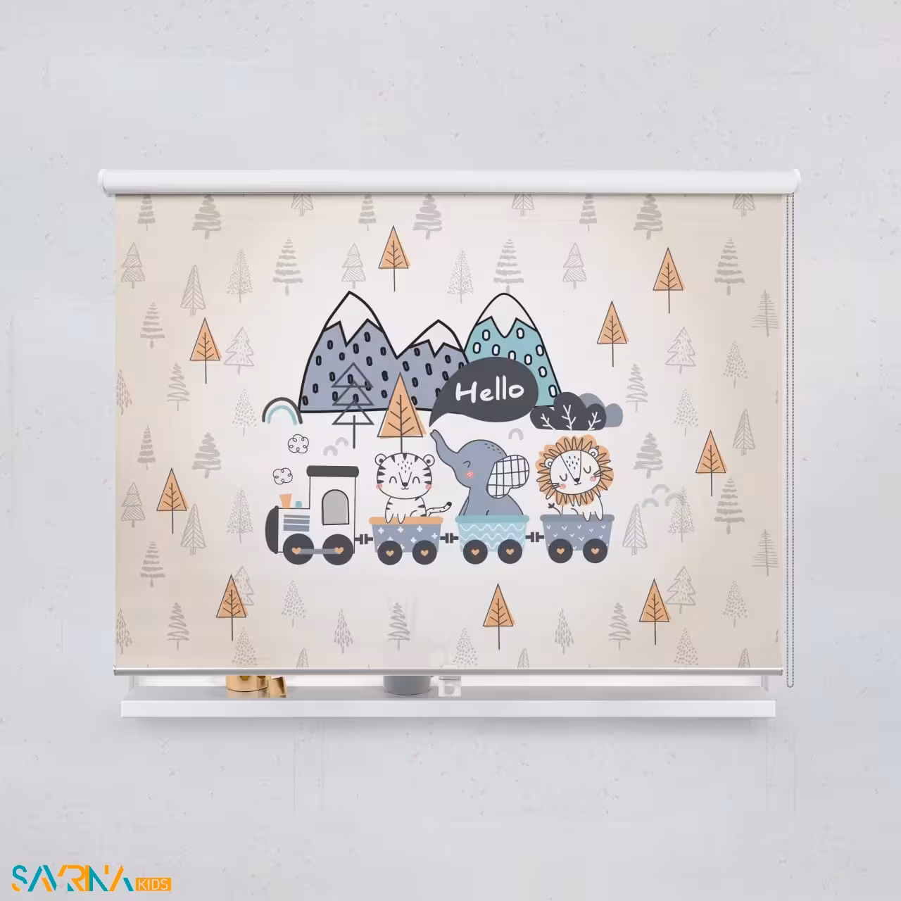 پرده شید بچگانه طرح قطار حیوانات کد A2745