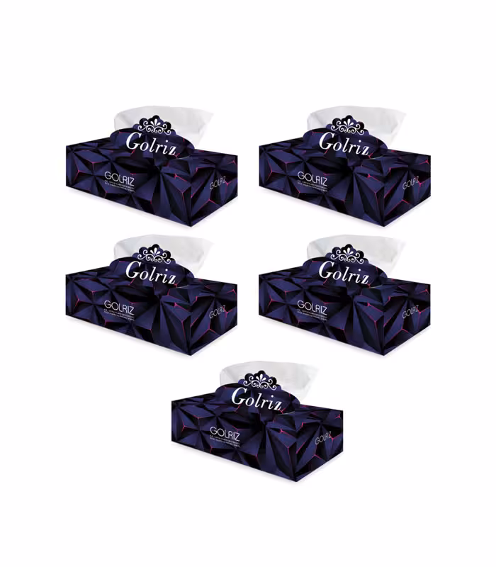 دستمال کاغذی 150 برگ گلریز مدل ولکانو بسته 5 عددی