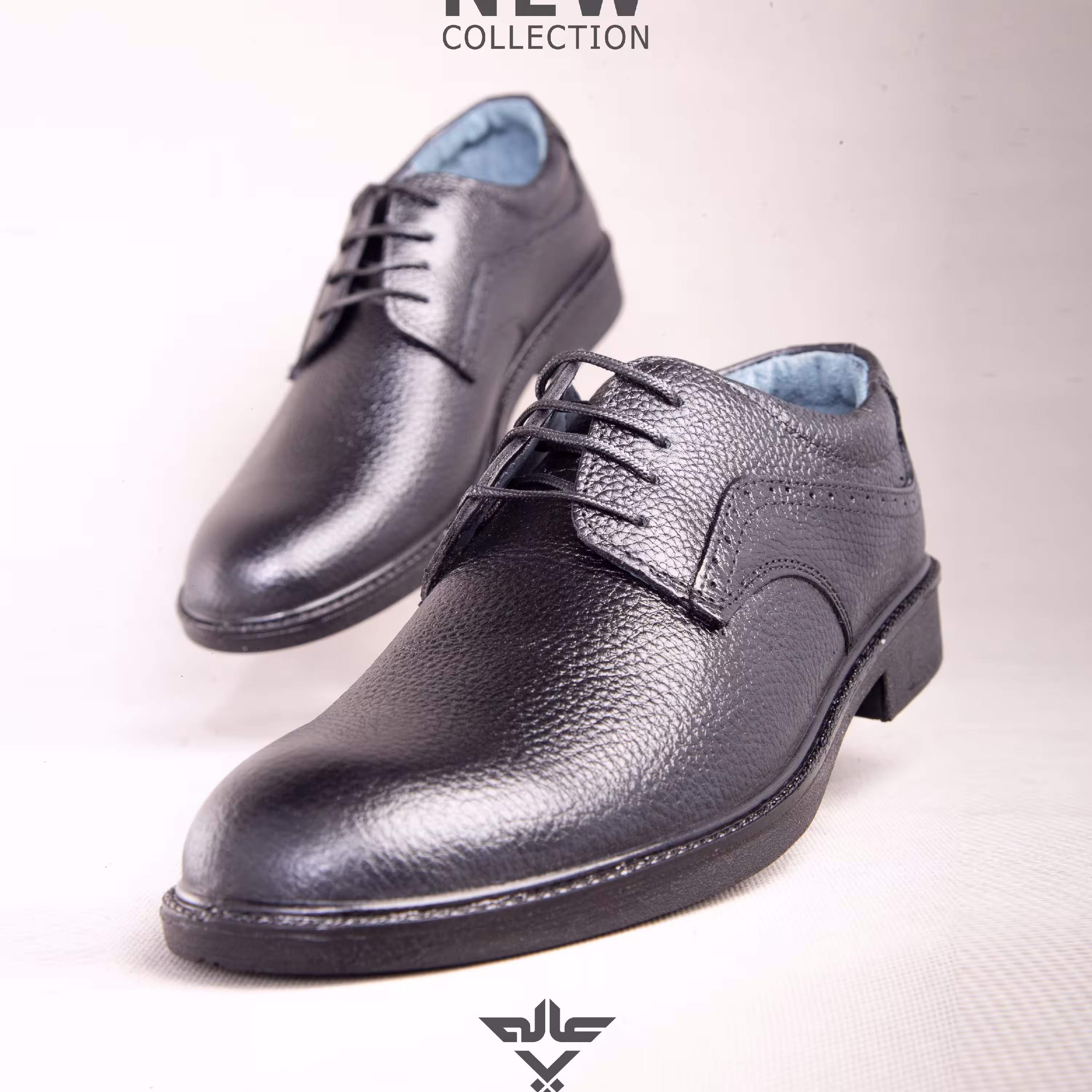 کفش چرم مردانه دور دوخت مدل رویال بندی رنگ مشکی سایز 40 الی44