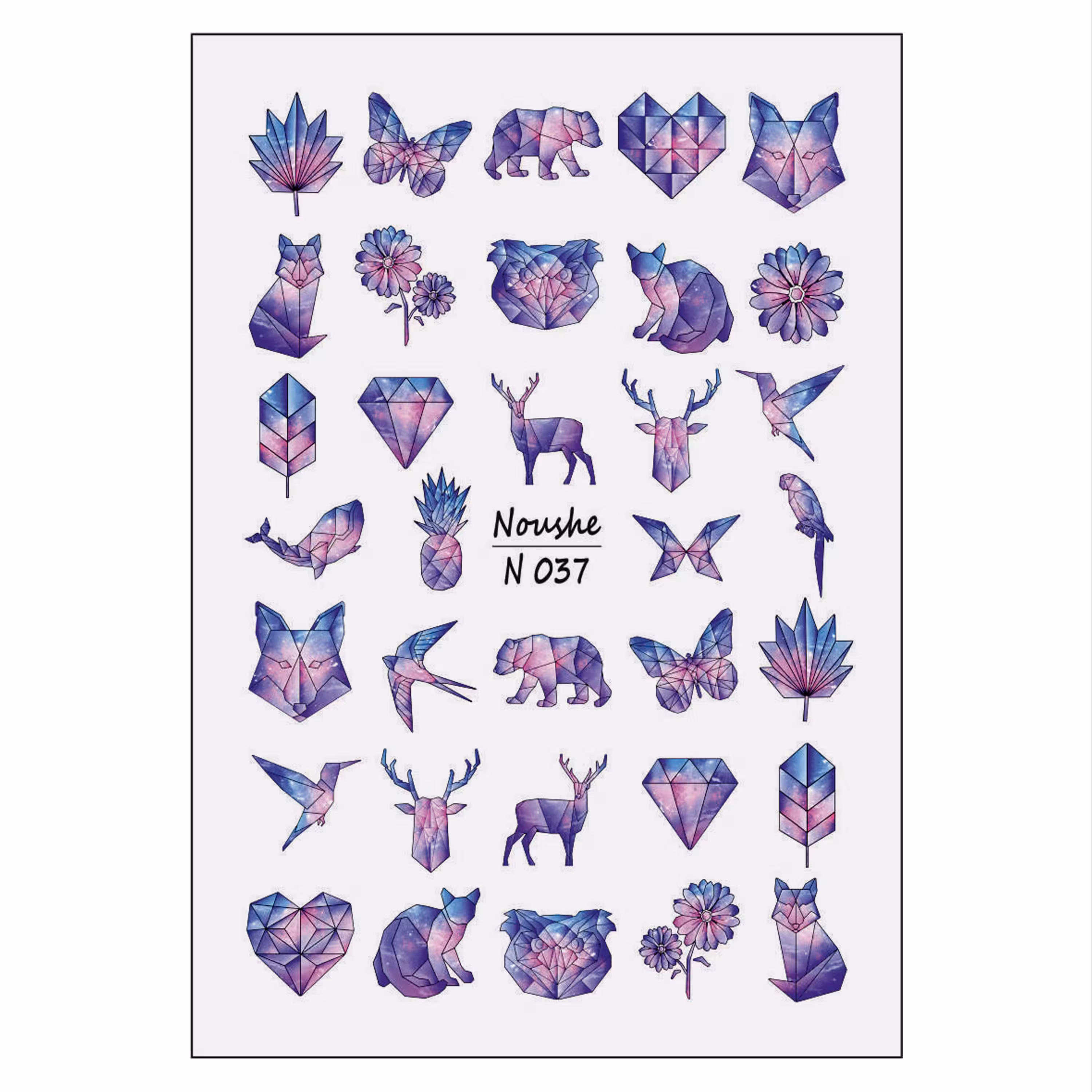 لنز ناخن نوشه مدل کهکشانی کد N037