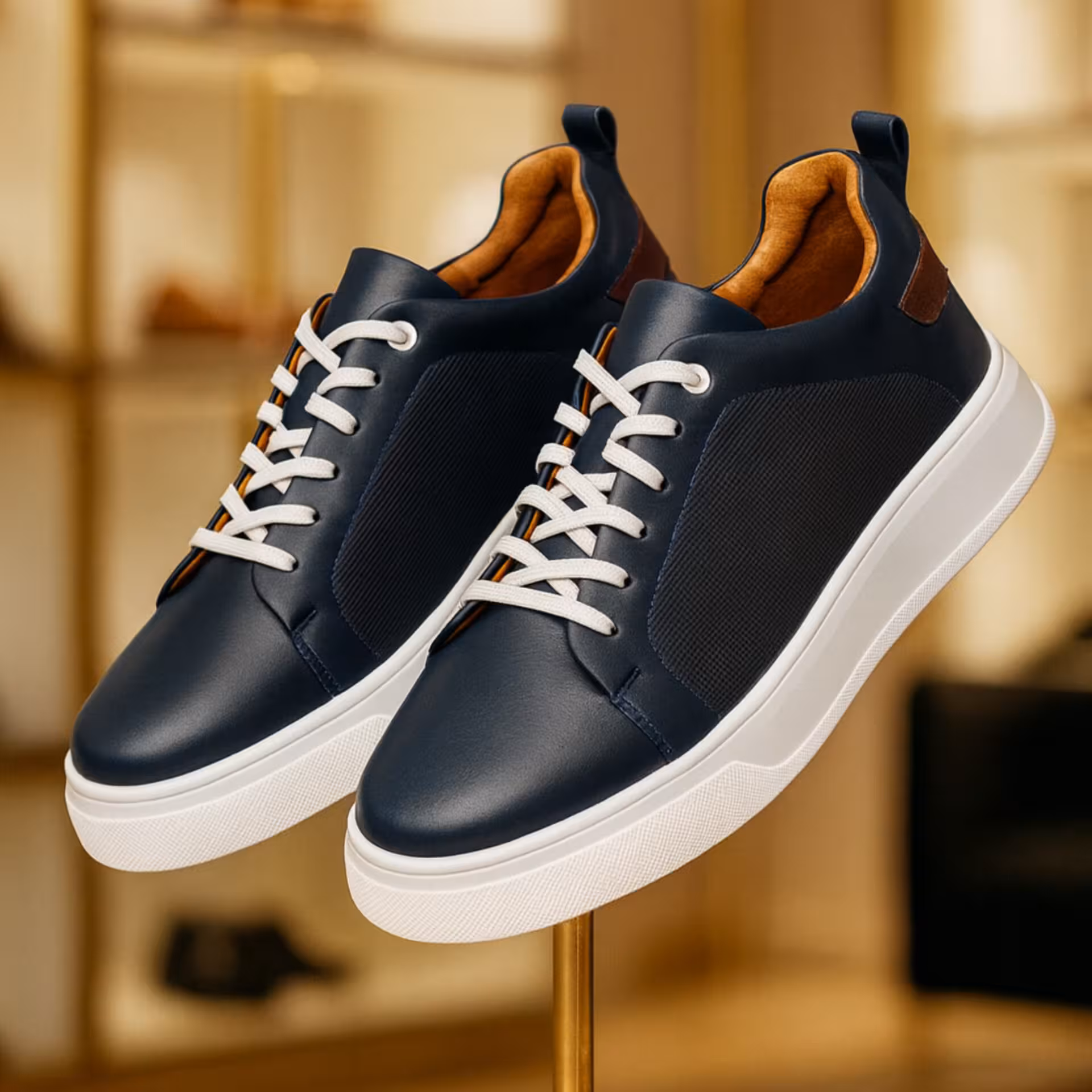 کفش چرم مردانه ونس کد VN077NV رنگ سرمه‌ای