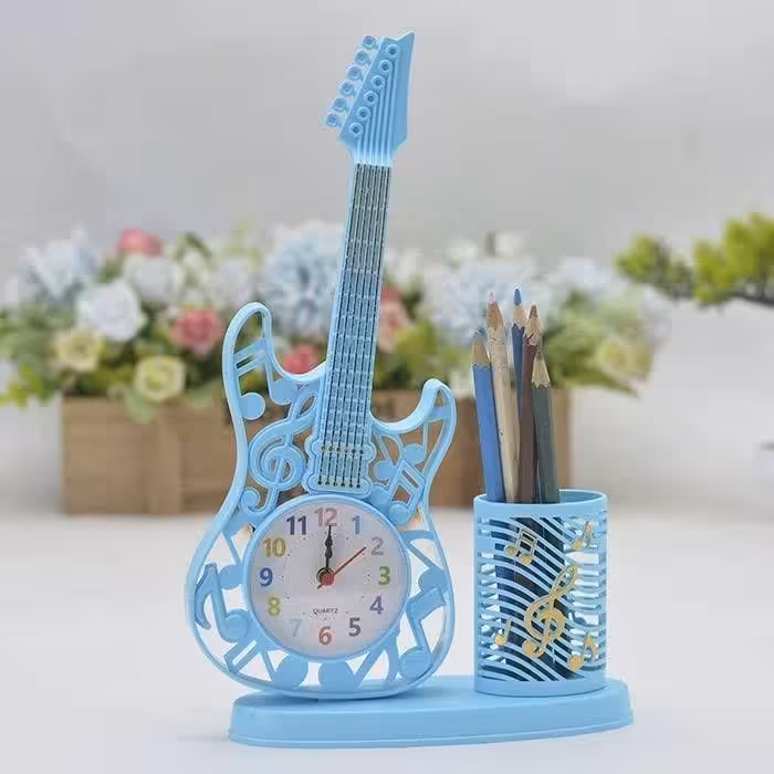 ساعت رومیزی گیتار فانتزی ( خرید عمده و تک ساعت رومیزی گناوه مارکت )