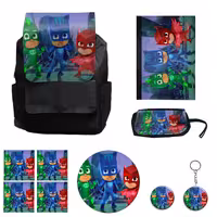 کوله پشتی مدل انیمیشن شب نقاب کد Pj Masks M2 به همراه کلاسور و جامدادی و زیر لیوانی و جاکلیدی مجموعه 10 عددی | چاوه