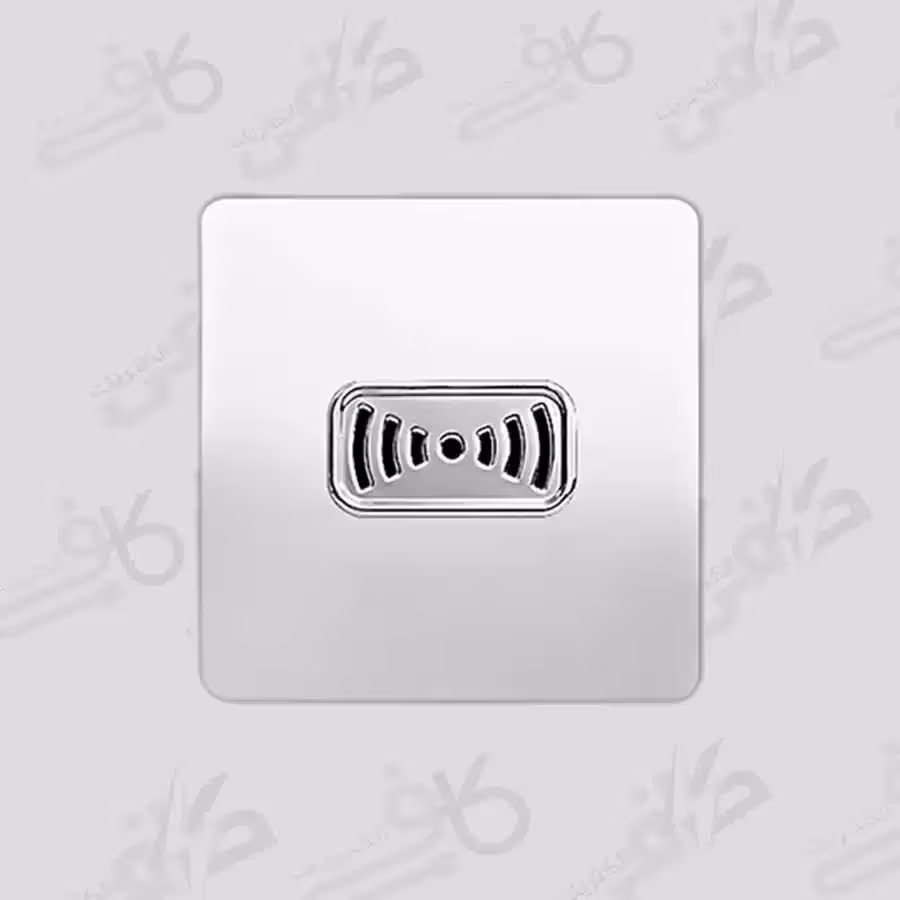 کلید و پریز آسیا | زنگ بیزر کریستال سفید نقره ای اسیا