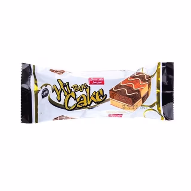 کیک لایه ای دو رنگ با کرم کاکائویی و وانیلی های بای شیرین عسل 60 گرمی