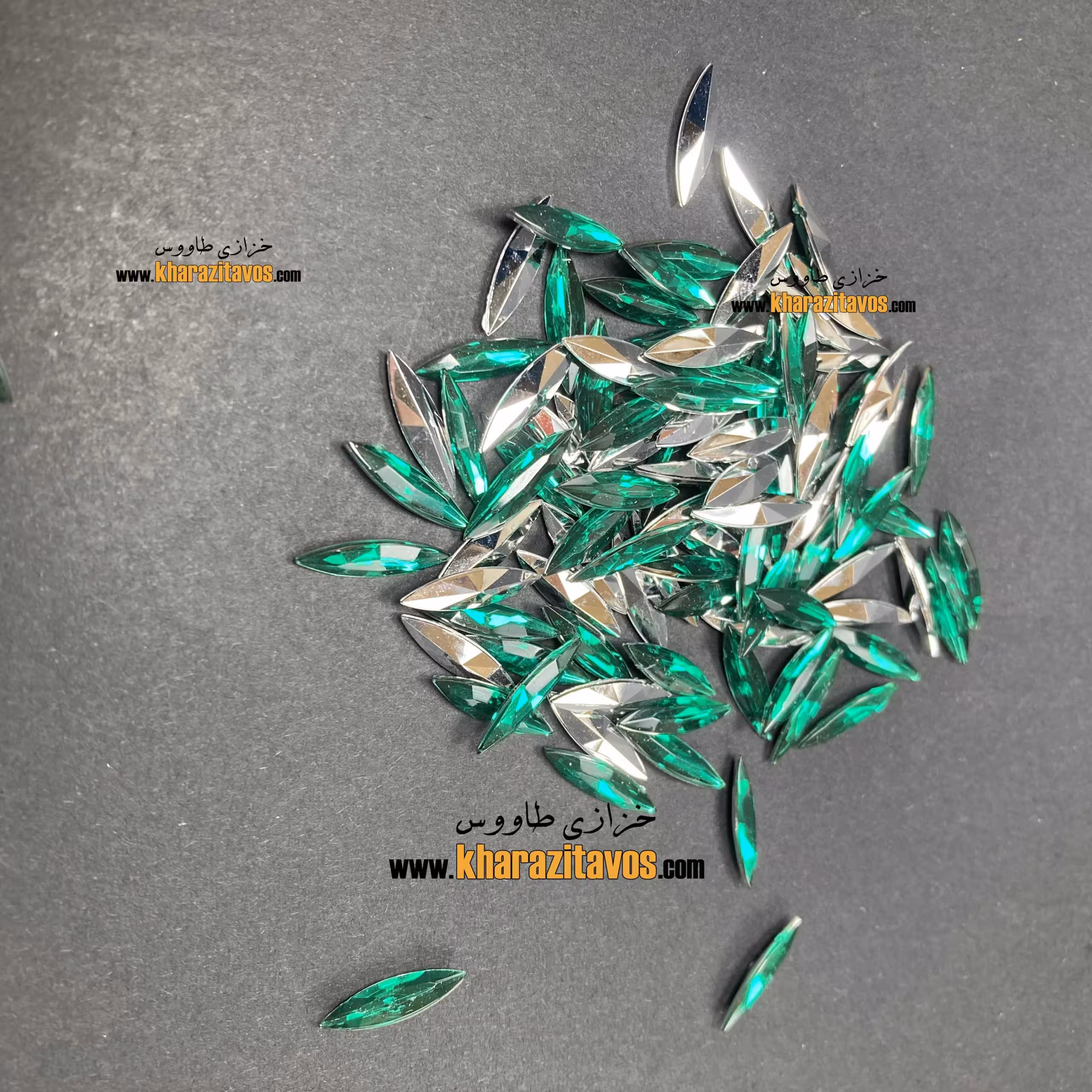 نیزه ای پلاستیکی4 در 15 ( سبز )  100 عددی