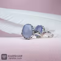 انگشتر ست مردانه و زنانه عقیق یمنی کبود