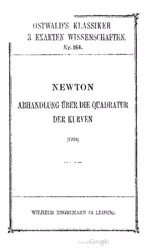 خرید و دانلود نسخه کامل کتاب Newtons Abhandlung über die Quadratur der Kurven (1704)