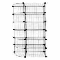 ست قفسه مشبک مدل یک طرف هلالی شش طبقه سایز 48x32(ارسال پس کرایه و به عهده مشتری)