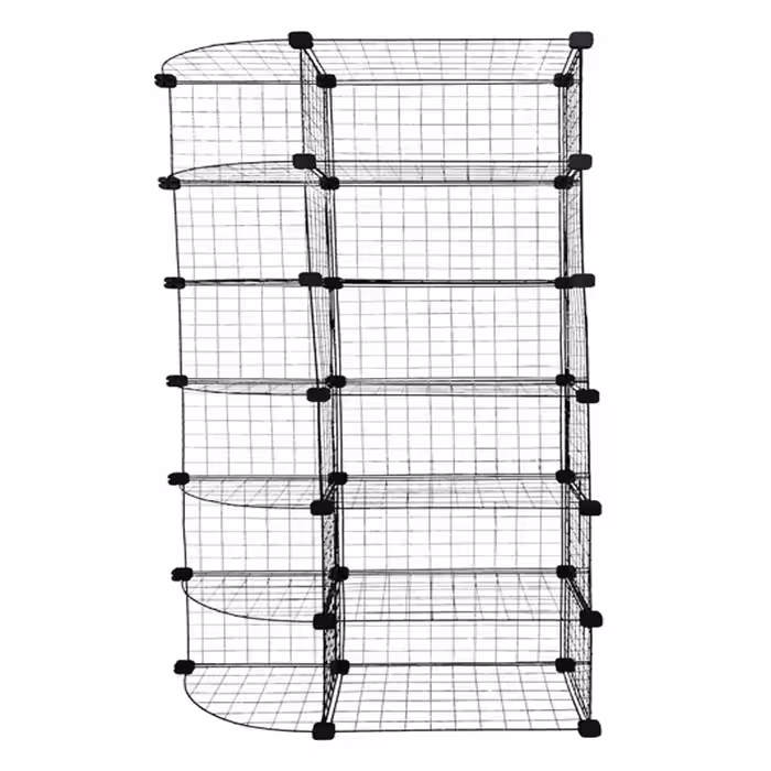 ست قفسه مشبک مدل یک طرف هلالی شش طبقه سایز 48x32(ارسال پس کرایه و به عهده مشتری)