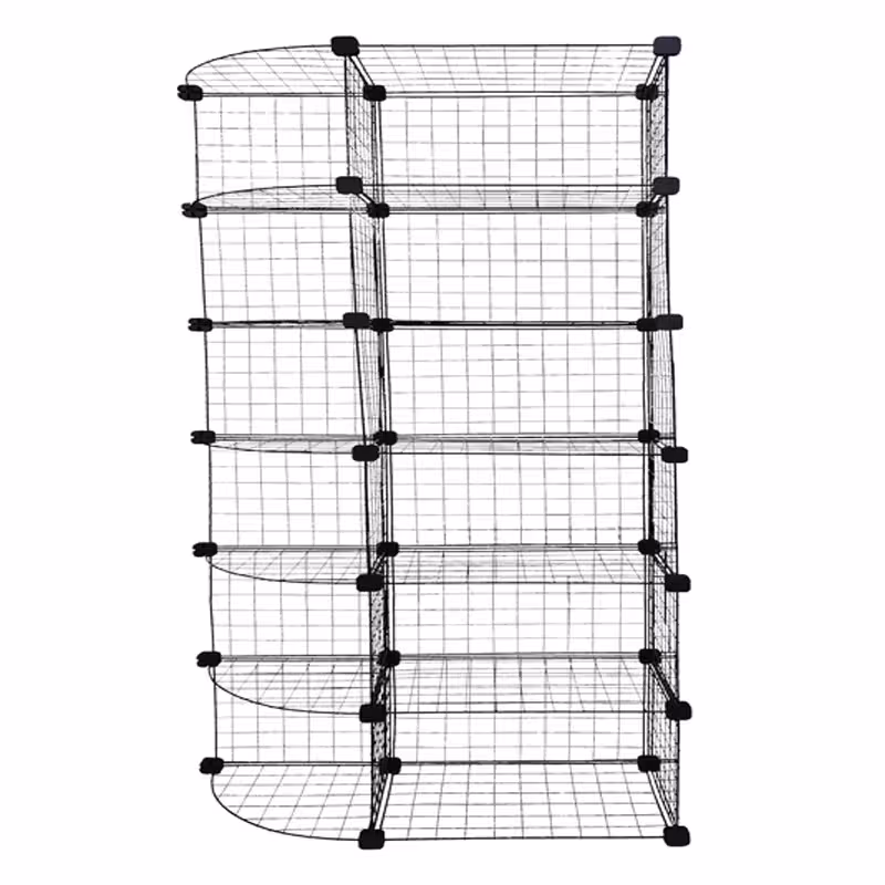 ست قفسه مشبک مدل یک طرف هلالی شش طبقه سایز 48x32(ارسال پس کرایه و به عهده مشتری)