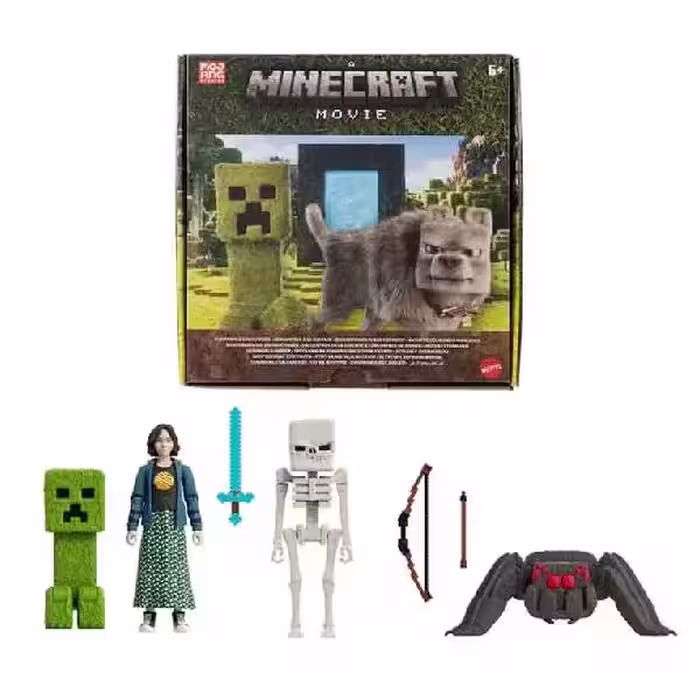 پک 4 تایی اکشن فیگورهای Minecraft به همراه اکسسوری