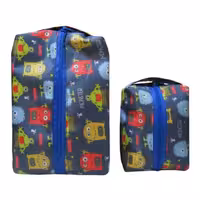 آندیا ست کیف لوازم 2 عددی زیپ دار طرح شکلک متوسط