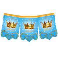 ریسه تم تولد تاج آبی