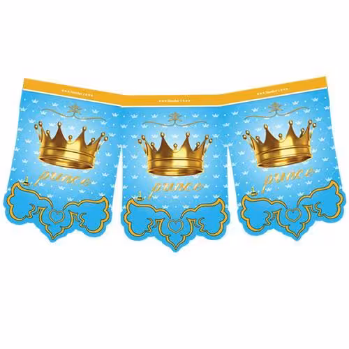 ریسه تم تولد تاج آبی