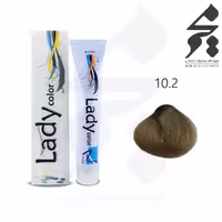 رنگ مو لیدی کالر Lady color شماره 10.2 حجم 100 میلی لیتر رنگ بلوند زیتونی فوق العاده روشن