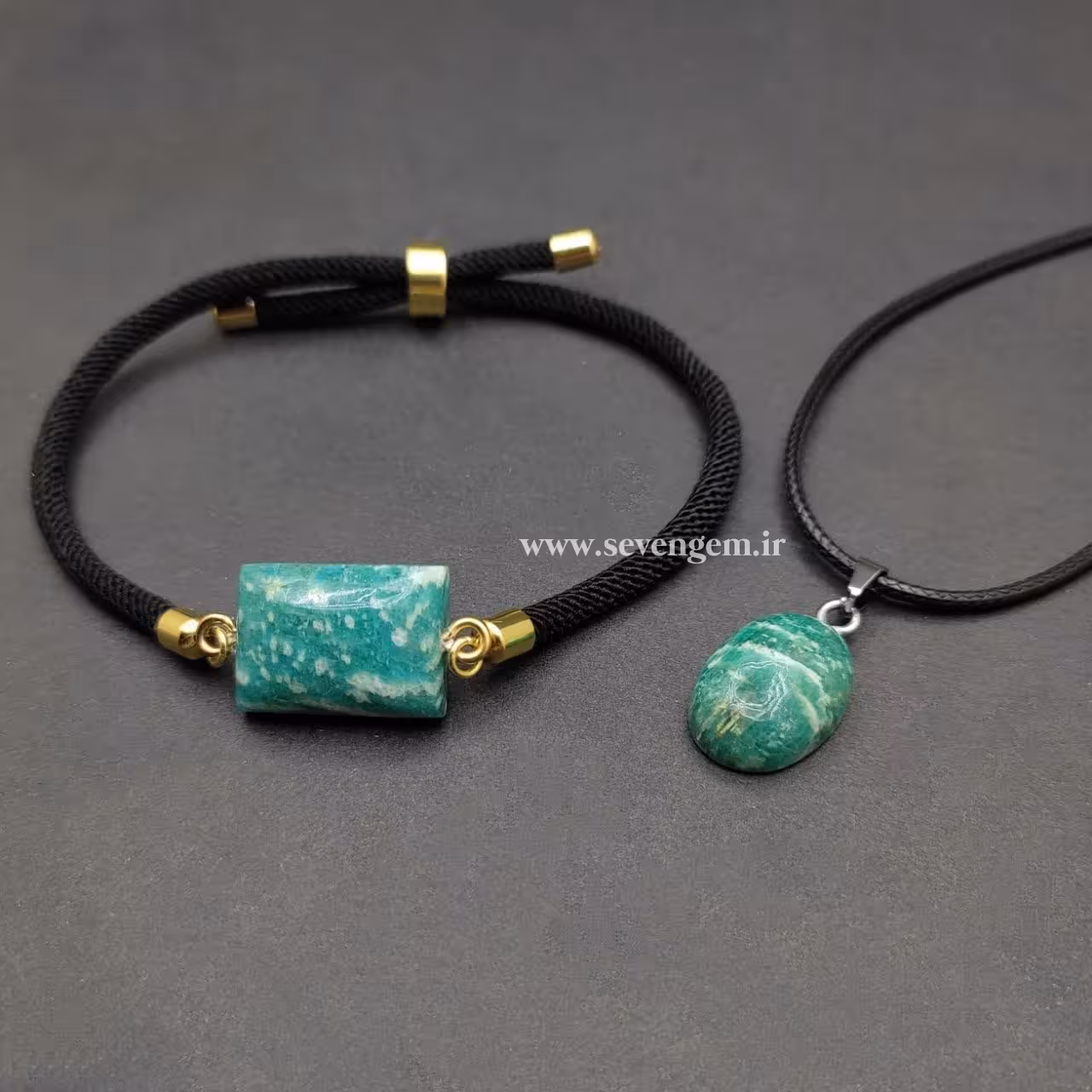 نیم ست سنگ آمازونیت (کدA483)