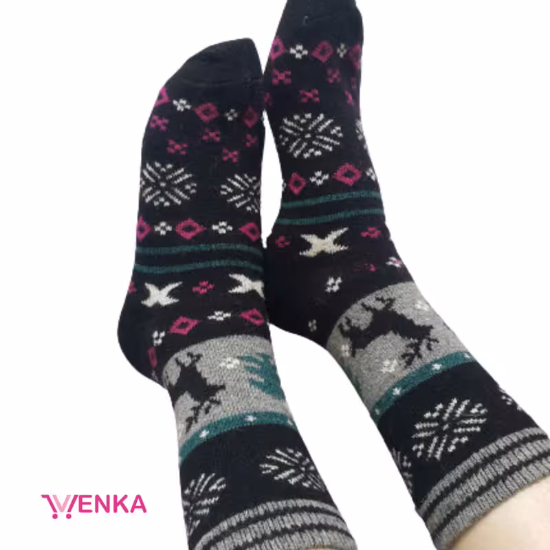 جوراب نیم ساق پشمی کد 1100