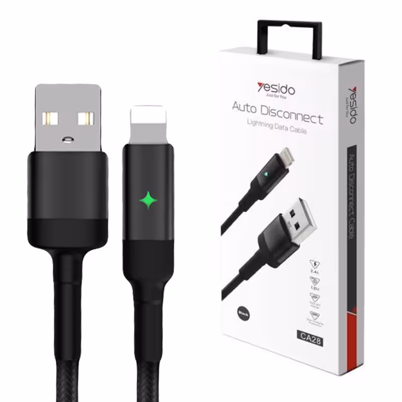 کابل USB به لایتنینگ یسیدو YESIDO CA28 طول 1.2متر 2.4 آمپر