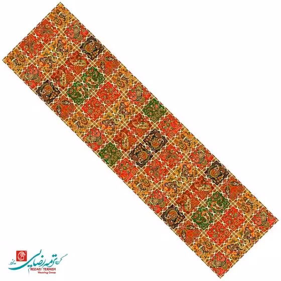 رومیزی ترمه ابریشمی طرح خشتی