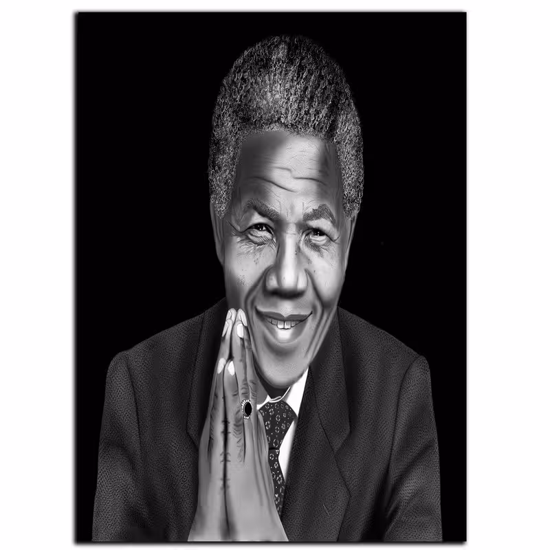 تابلو شاسی بکلیت طرح مشاهیر نلسون ماندلا مدل SH-7061 | دنیای قاب