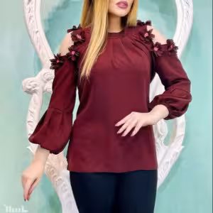 شومیززیبای مجلسی شکوفه کرپ درجه یک کره