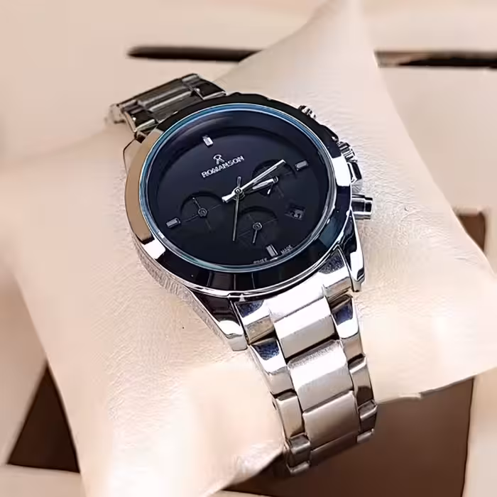 ساعت مچی زنانه استیل رومانسون نقره ای مشکی