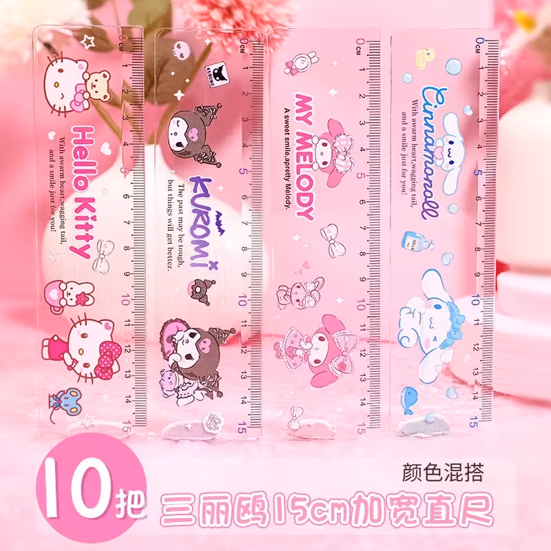 خط کش خطکش کرومی ملودی سانریو شفاف اکرولیک فانتزی وارداتی و باکیفیت کیوت کاوایی سینمارول sanrio