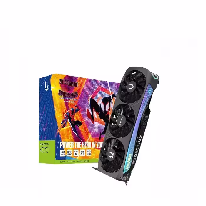 کارت گرافیک زوتک Gaming GeForce RTX 4070 Ti AMP AIRO SPIDERMAN 12GB ظرفیت 12 گیگابایت