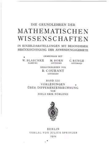 خرید و دانلود نسخه کامل کتاب Vorlesungen über Differenzenrechnung