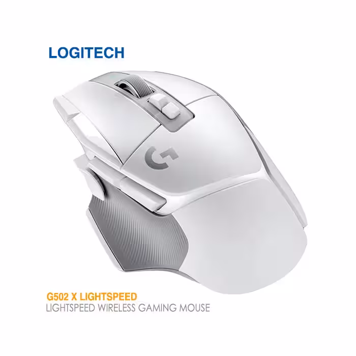 موس گیمینگ بیسیم سفید لاجیتک G502 X LIGHTSPEED