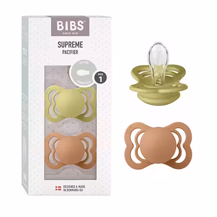 پستانک ارتودنسی 0 تا 6 ماه بیبس Bibs رنگ سبز و نارنجی