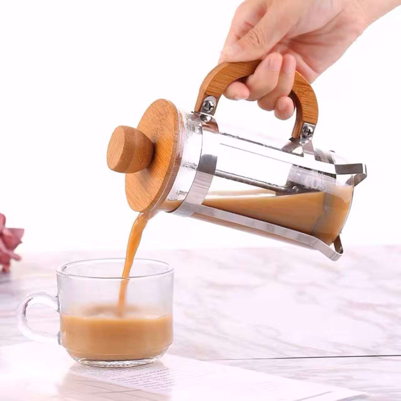 فرنچ پرس 350 میلی لیتر درب چوب