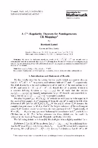 خرید و دانلود نسخه کامل کتاب S 8-Regularity Theorem for Nondegenerate CR Mappings