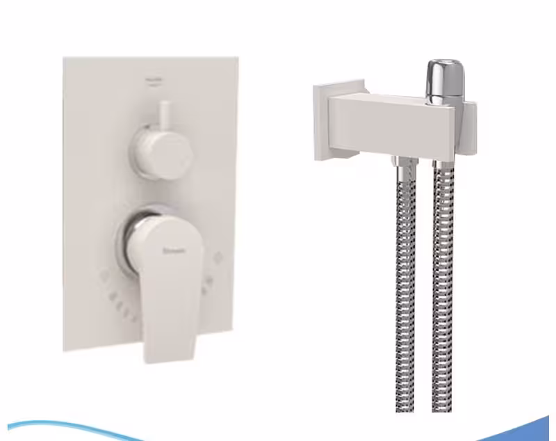 شیر توالت بیده شودر مدل رومر شیری کروم