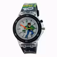 ساعت  مچی عقربه‌ای کوارتز پسرانه مدل موزیکال چراغ دار کد BEN10-3