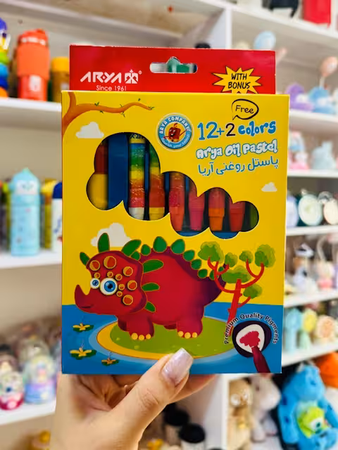 پاستل روغنی 2 12 رنگ آریا