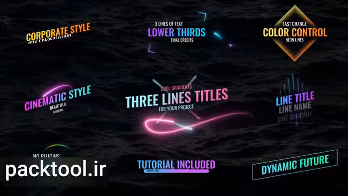 دانلود پروژه پریمیر تایتل با خطوط نئونی Light Lines Titles - پک تول